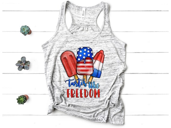 Tastes Like Freedom , Freedom Tank top , 4th of July Shirt, Ice Cream Shirts, American Flag Shirts, Retro Style Shirts, National day shirt