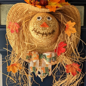 Scarecrow wreath,Scarecrow Wreath, fall scarecrow wreath, fall wreath, fall decor, front door wreath, scarecrows, scarecrow,