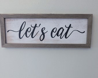 Lets Eat Kitchen Sign, Funny kitchen sign, Funny farm house kitchen sign, Farmhouse decor, Kitchen signs,