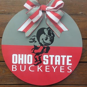 Ohio State Buckeyes Door Hanger | Wooden OSU Decor