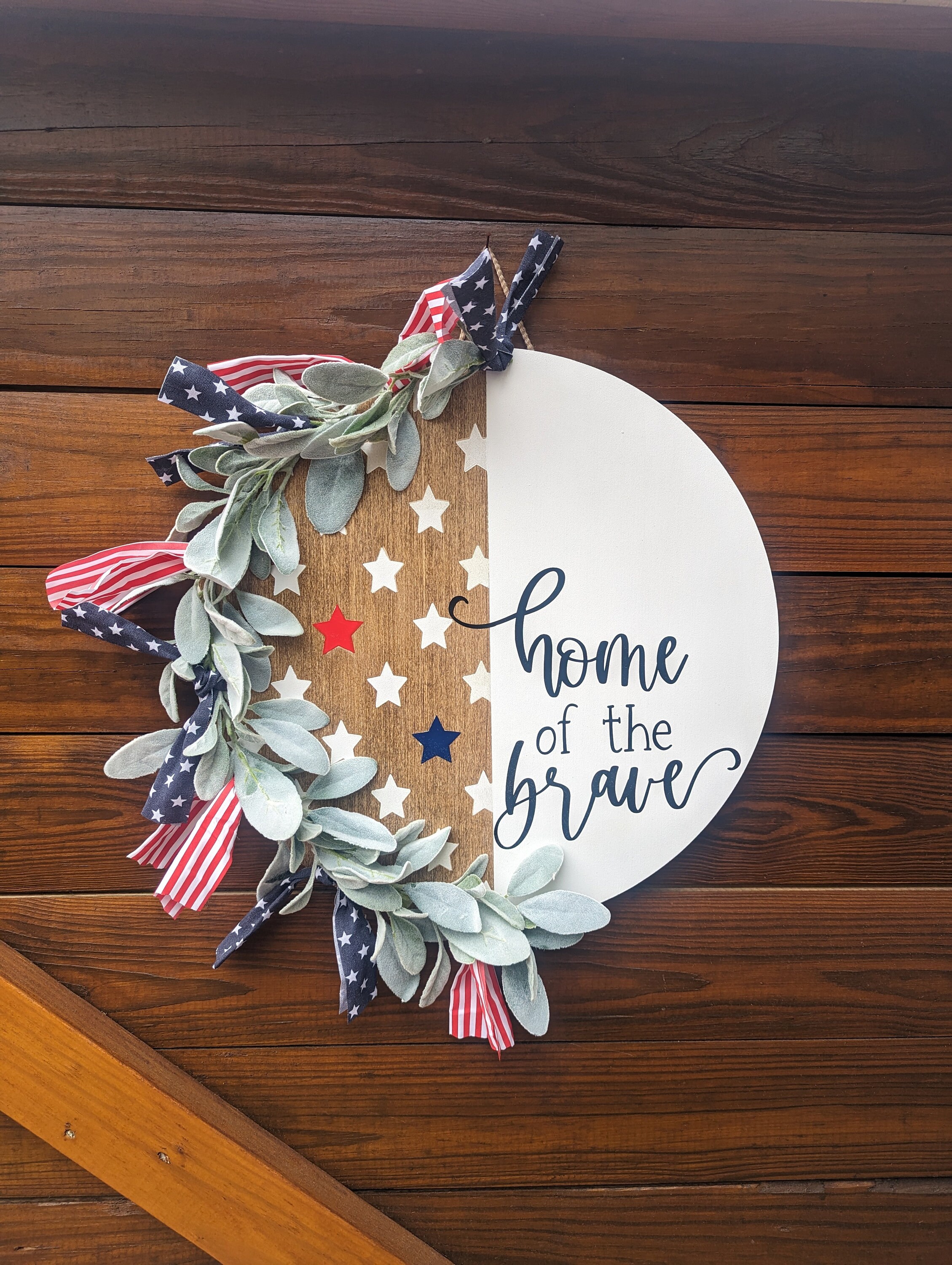 Fourth of July Front Door Decor, Fourth of July Wreath, Home of the