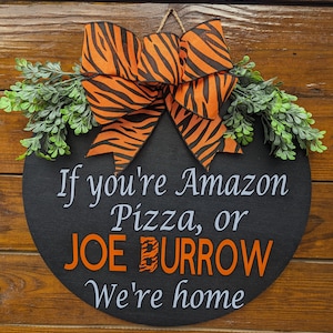 Cincinnati Bengals Door Hanger, WHO DEY, Football Door Sign, Wreath Football ,Bengals Wreath Home Sign, Wreath, Football, Welcome ,Sign