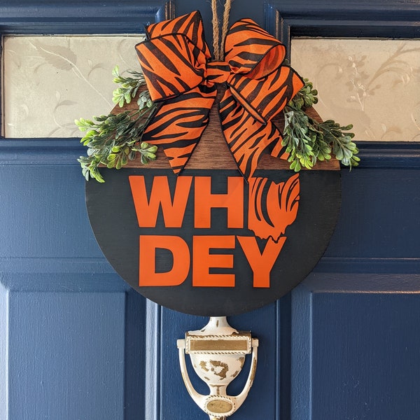 Football Door Sign,  Wreath Football , football Wreath Home Sign, Wreath, Football, Welcome, Orange and Black, Cincinnati Door Hanger,