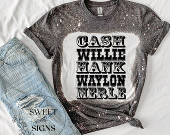 Men of Country, Bleached T-Shirt ,Bleached Shirt , Johnny Cash Shirt , Vintage, Country ,Summer, Music