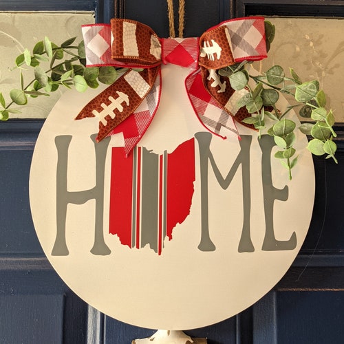 Ohio Ohio Door Hanger Fall Decor Browns Wreath Football Etsy