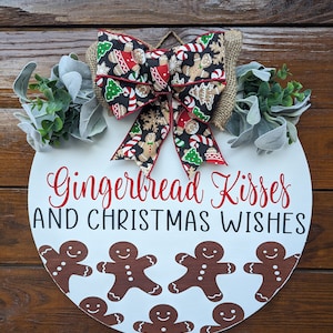 Gingerbread Door Hanger, Christmas Door Hanger, Christmas Wreath, Gingerbread decor,Christmas decor, Christmas candy, Christmas gift
