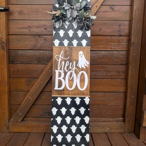 Halloween Front Porch Leaner, Halloween decor, Ghost door, Welcome Wreath, Halloween welcome sign, Fall welcome wreath, housewarming gift