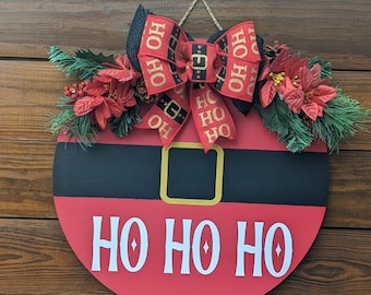 Christmas Front Door Decor ,Ho Ho Ho ,Christmas Wreath ,Christmas Decor, Christmas Door Hanger, Christmas Sign , Door Wreath , Santa