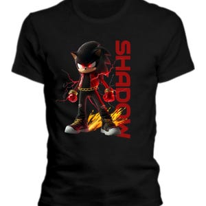 Shadow the Hedgehog black tee big design Sonic the Hedgehog adult/youth sizes