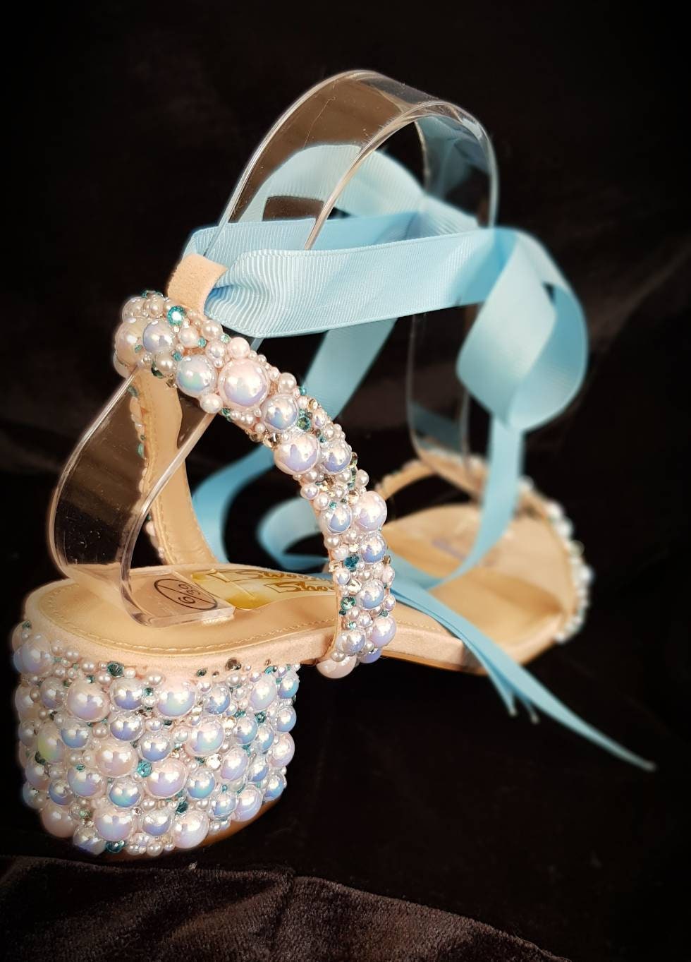 Baby blue bridal sandals Etsy