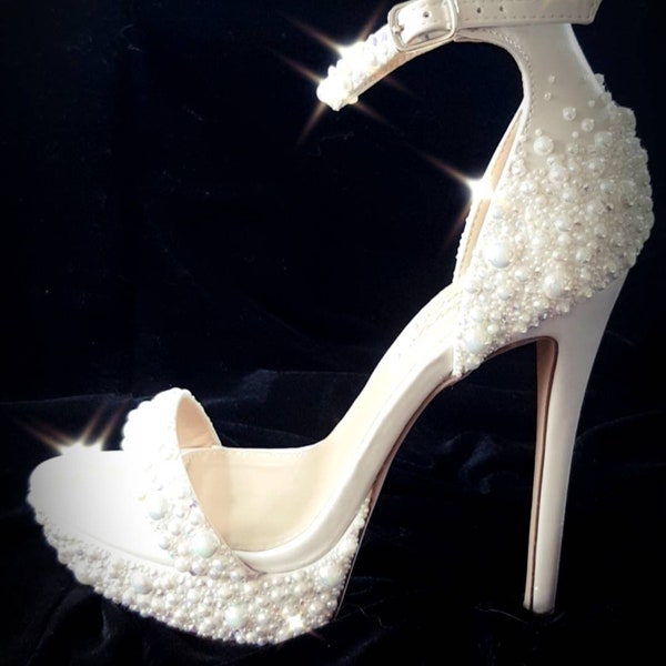 embellished ivory heels