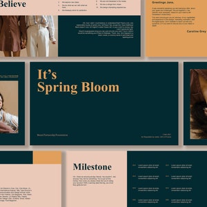 VÅRBLOMMNING - PowerPoint-mall Affärsplan för arbete hemifrån, minimalistisk professionell och elegant mediakitmall