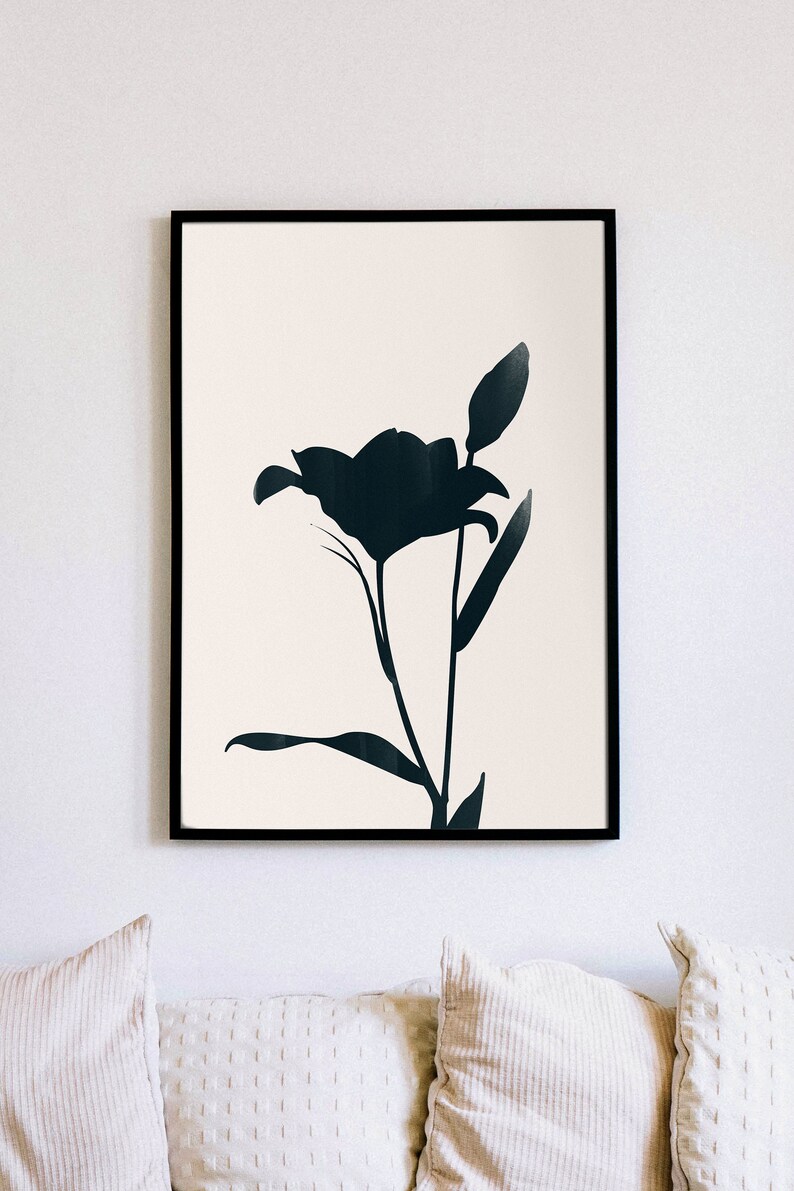 Flower Print Minimalist Wall Art for Bedroom Wall Decor, Digital Download Art image 4