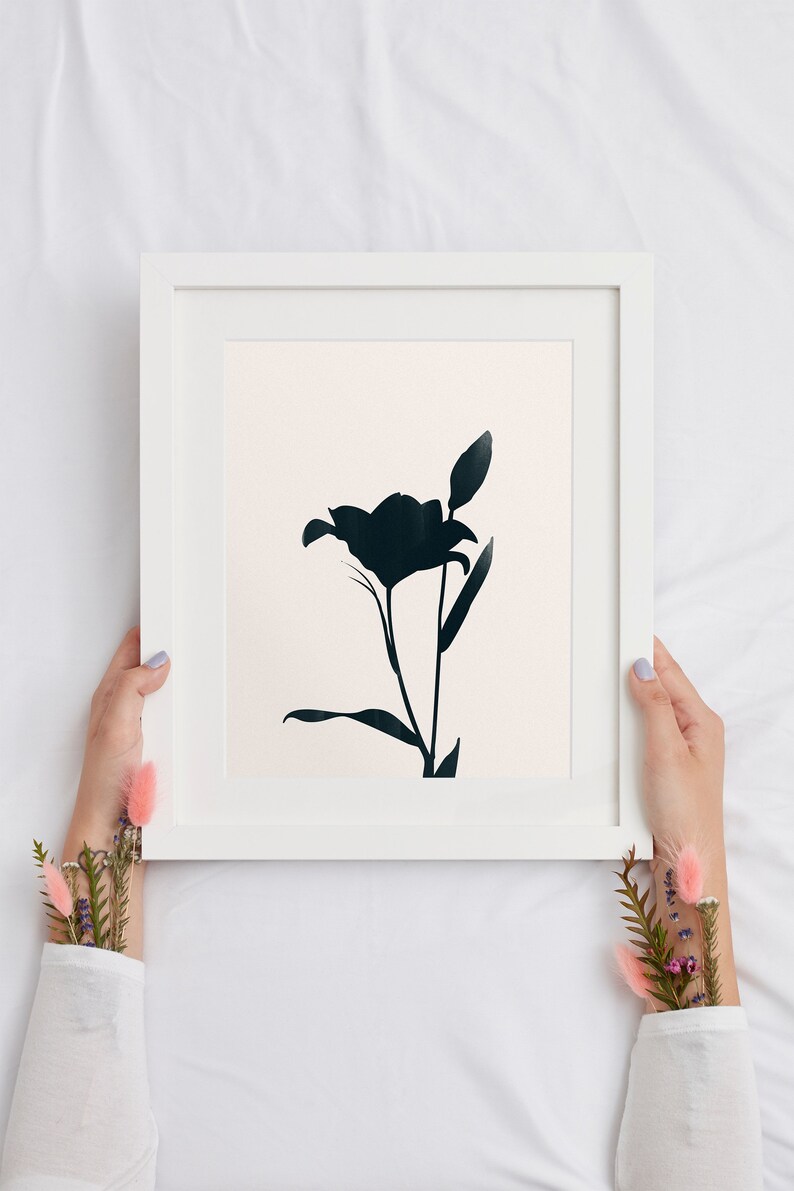 Flower Print Minimalist Wall Art for Bedroom Wall Decor, Digital Download Art image 3