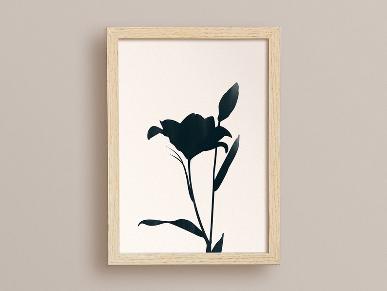 Flower Print Minimalist Wall Art for Bedroom Wall Decor, Digital Download Art image 1