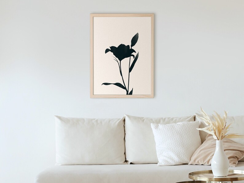 Flower Print Minimalist Wall Art for Bedroom Wall Decor, Digital Download Art image 2