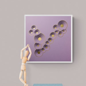 Constellation PISCES wall decor, paper art, wall hanging, layered paper cut, zodiac gift, pisces sign, multi-layered paper astrology present