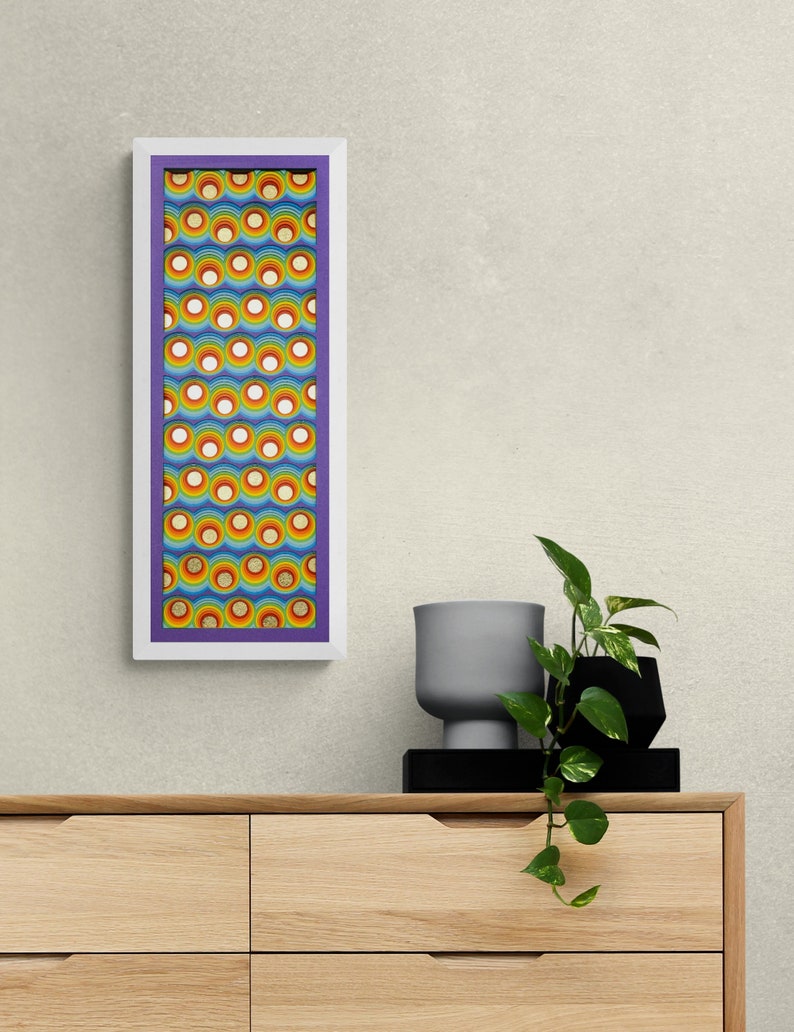 framed 3D decor, paper wall sculpture, minimalist pattern, multicolor wall art, 3D wall hanging, geometric paper design, paper cut art image 3