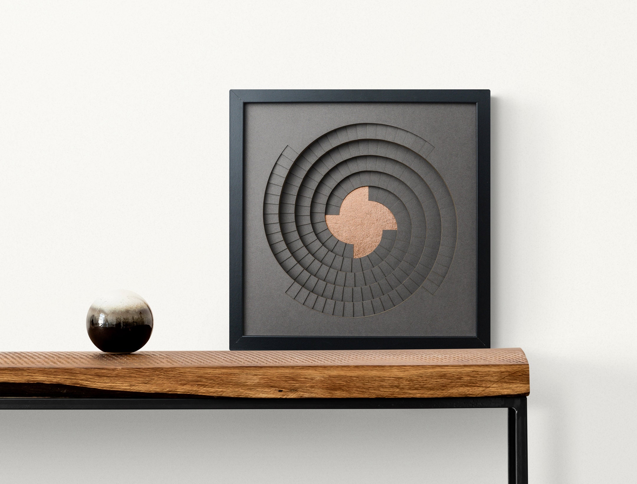 Framed 3D Art, Layered Paper Wall Sculpture, Spiral Pattern, Paper Wall ...