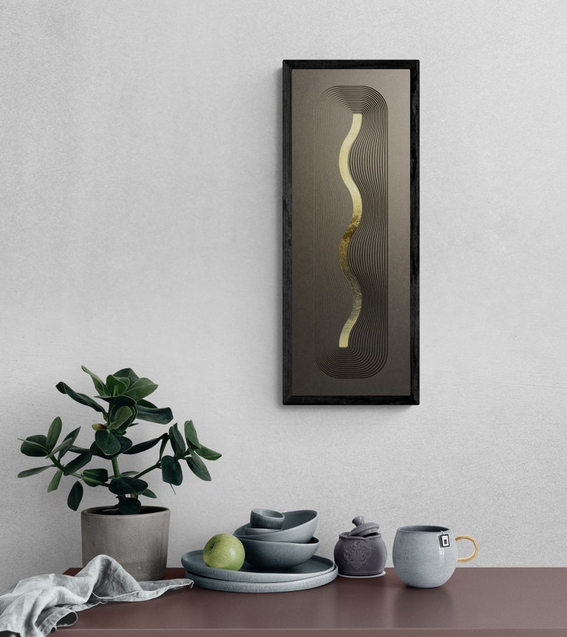 river of life, framed 3D art, dark minimalist wall sculpture, layered paper wall decor, 3D wall hanging, paper design, layered creation image 9