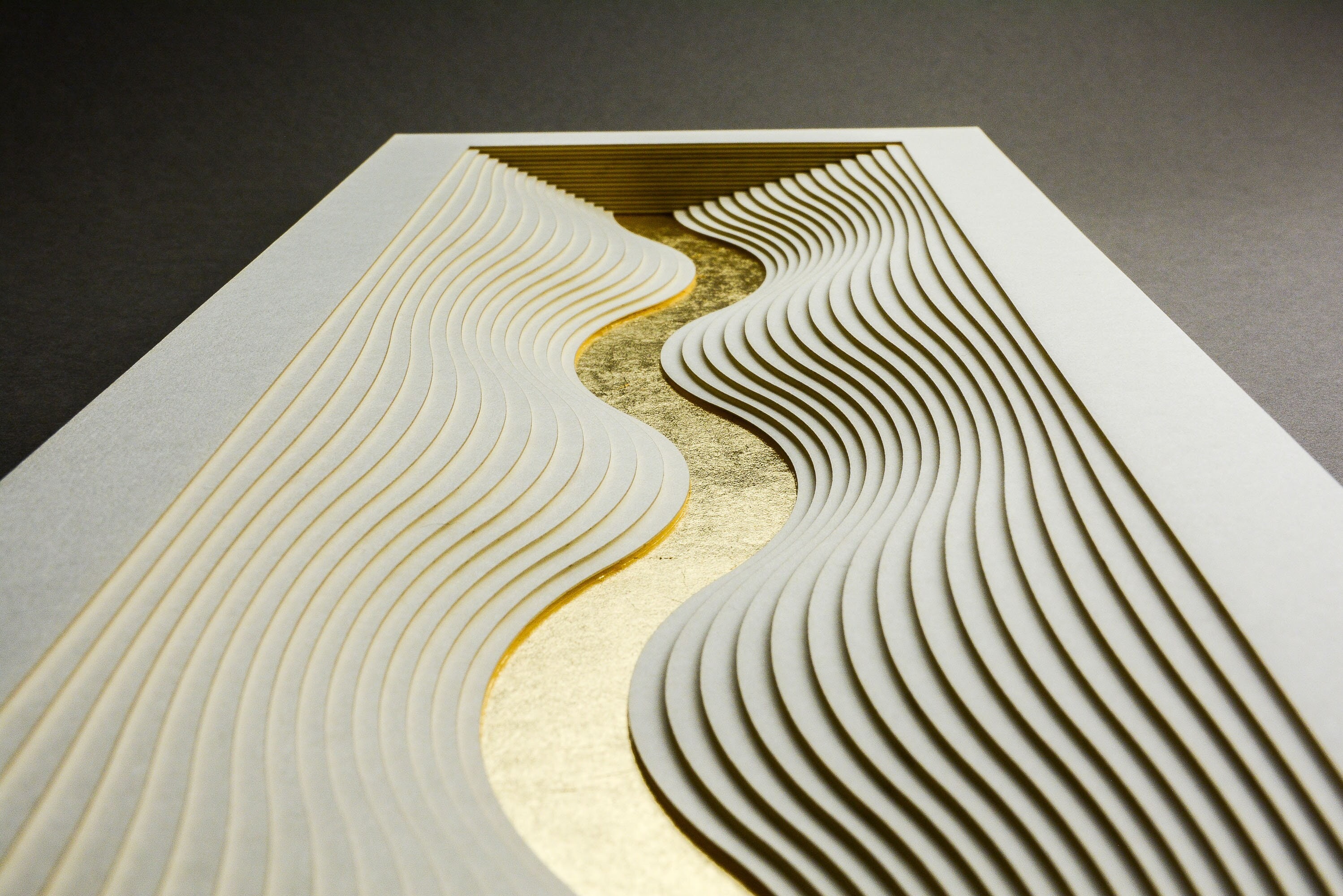 River of Life, Framed 3D Art, Minimalist Wall Sculpture, Layered Paper ...