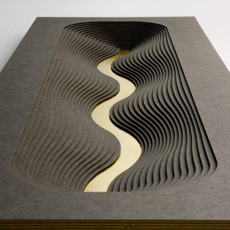 River of Life Framed 3D Art Dark Minimalist Wall Sculpture Etsy