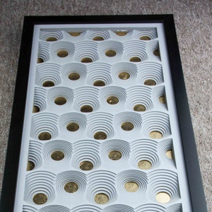arte 3D incorniciata, scultura murale di carta a strati, motivo astratto, decorazione murale di carta, arazzo 3D, design di carta multistrato, creazione di carta