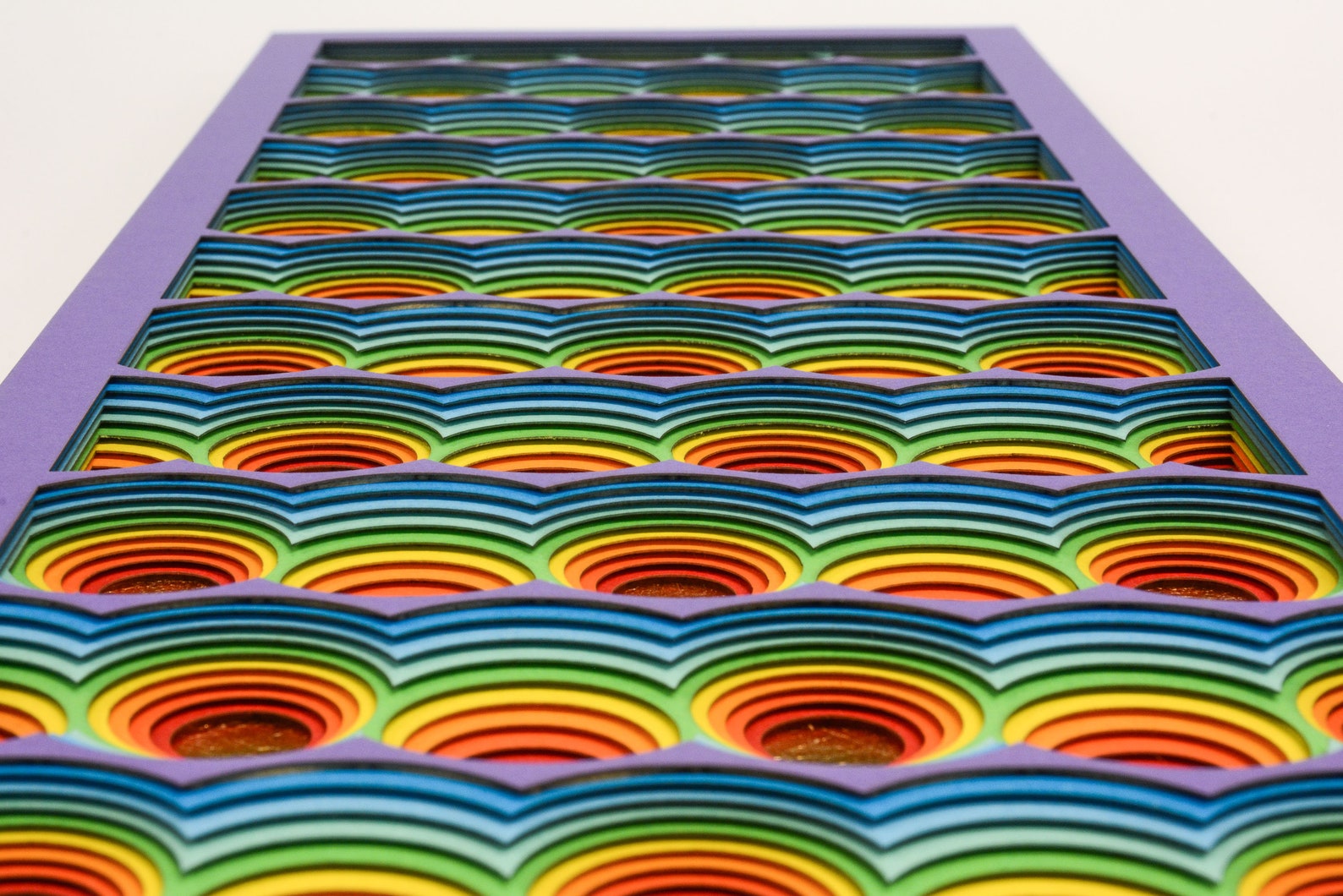 Framed 3D Decor, Paper Wall Sculpture, Minimalist Pattern, Multicolor ...