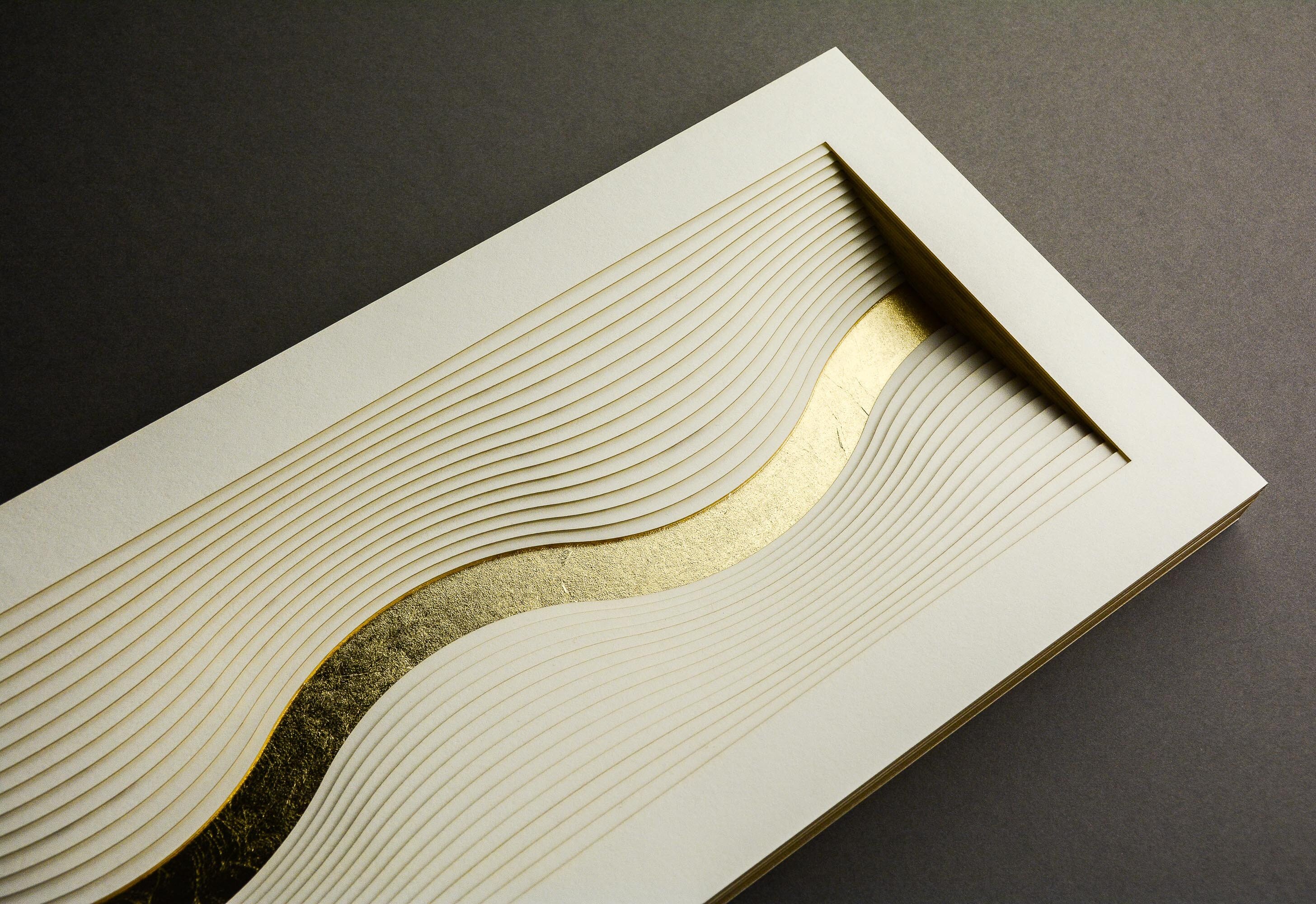 River of Life, Framed 3D Art, Minimalist Wall Sculpture, Layered Paper ...