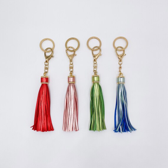 ShopMostFun 21 Gold Keychain Tassels, Bag Accessory, Lanyard, High Quality Faux Leather, Key Ring, Tassel Charm, Jewelry, Wholesale, Custom, Bulk Lot