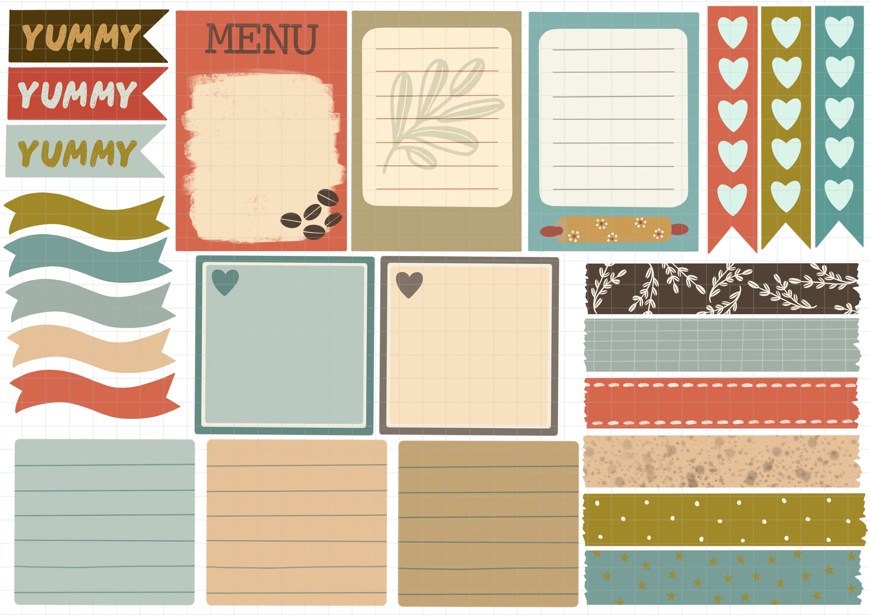 RECIPE BOOK Digital sticker kit digital stickers for | Etsy