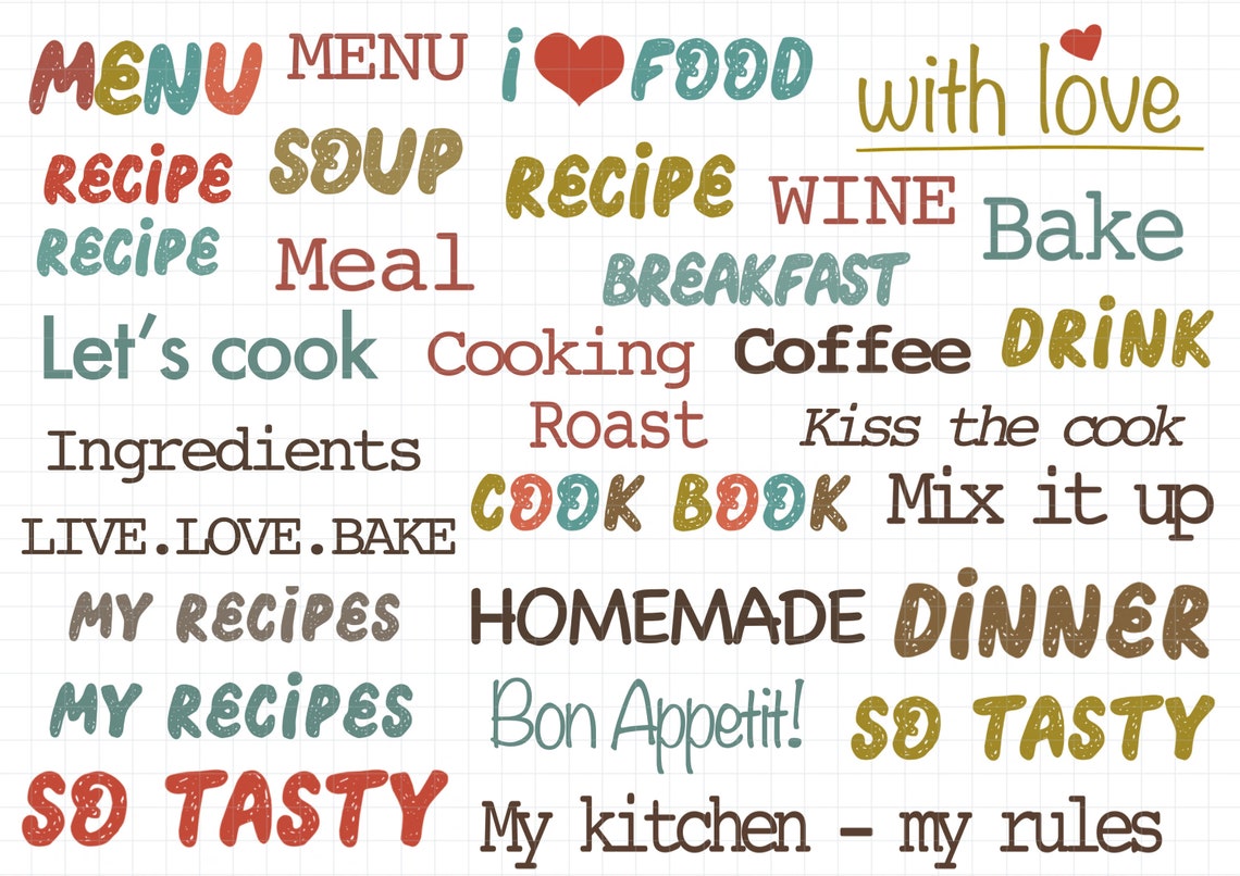 RECIPE BOOK Digital sticker kit digital stickers for | Etsy