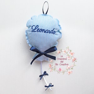 Palloncino bomboniera con nome personalizzato ricamato per nascita battesimo compleanno