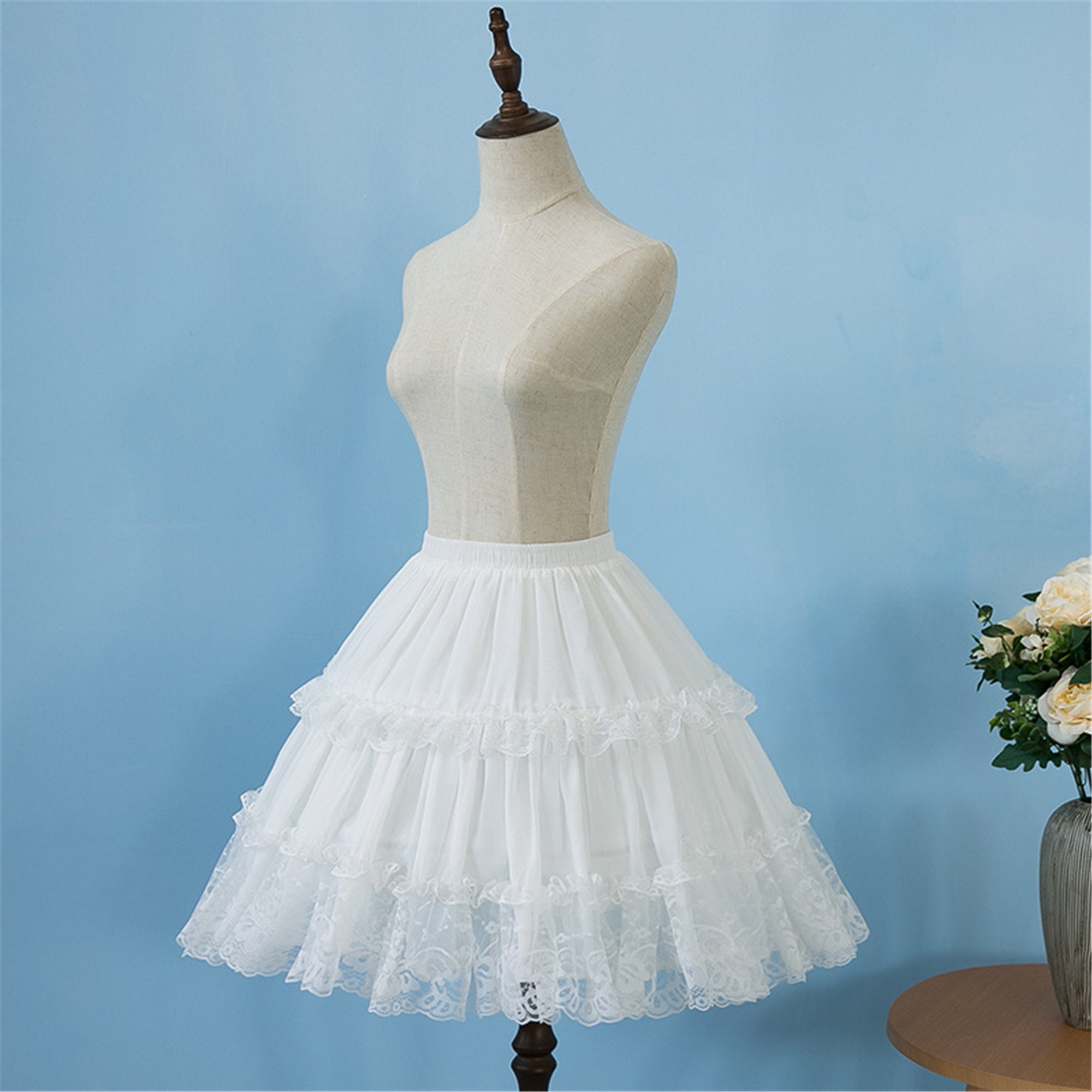 Lolita Lace Hoop Petticoat 2 Layer Lace Ruffle Petticoat | Etsy