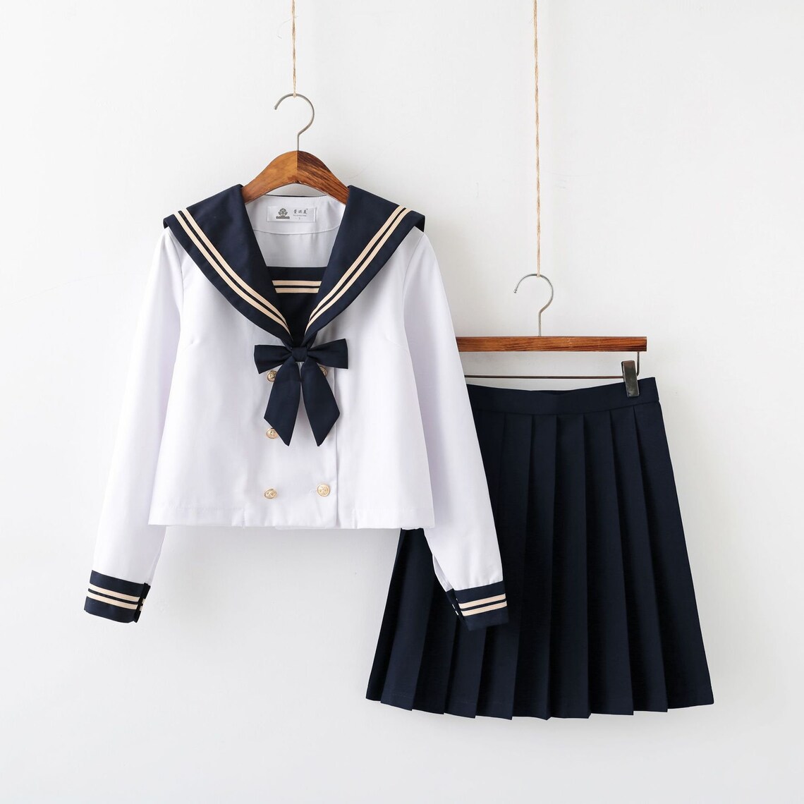 Navy JK Uniform Sailor Suit Short Sleeve Bow Shirt With | Etsy