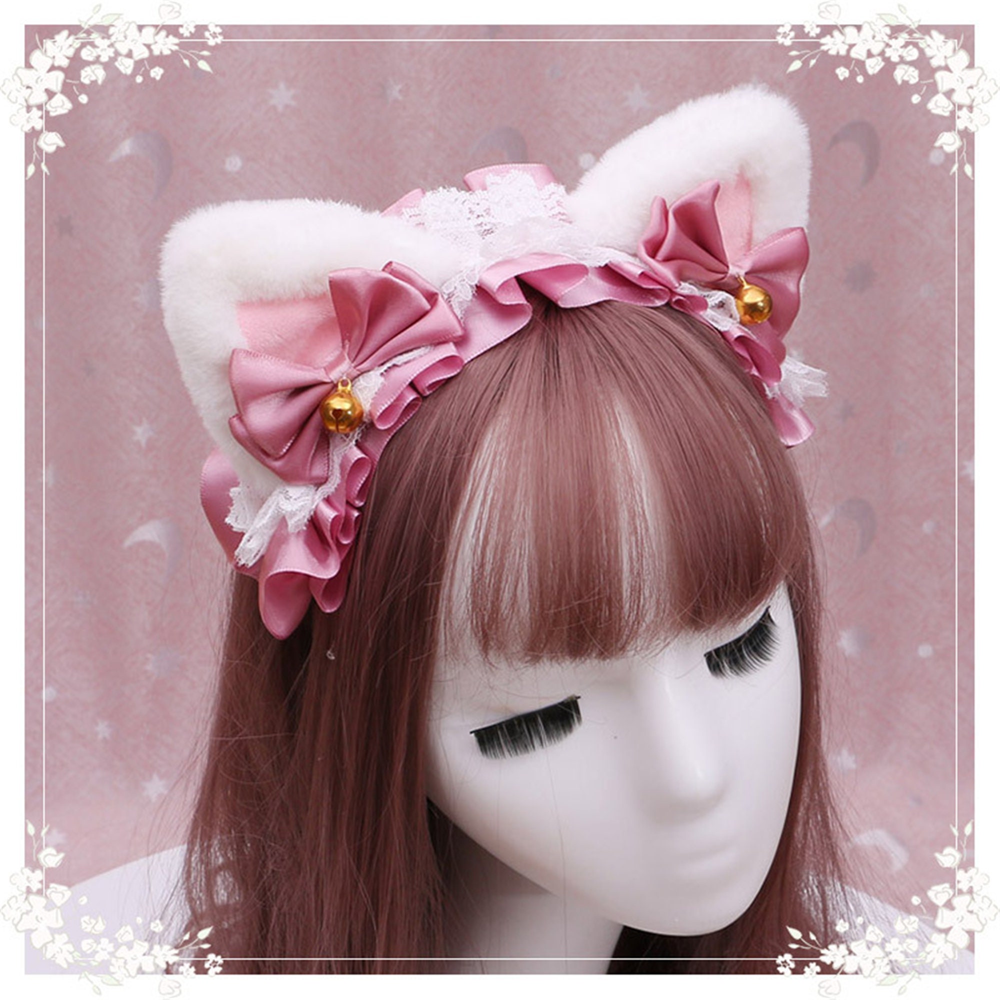 Lolita Bell Cat Ear Headband Kitten Ears Cosplay Furry Cat Etsy