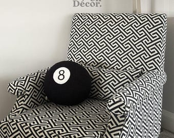 Handmade 8 Ball Sphere Pillow: Tufted Snooker Decor Cushion