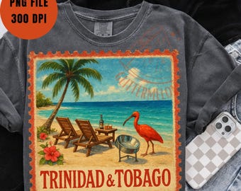 Trinidad Stamp PNG Sublimation Trinidad And Tobago Shirt Caribbean Shirt Girls Trip 2025 Caribbean Vacation 2025 Trinidad Art Trinidad Gift