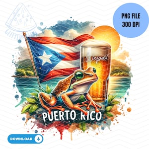 Puerto Rico Tshirt Sublimation PNG Boricua Tshirt Coqui Frog Puerto Rico Flag Puerto Rican Gift Puerto Rico Vacation 2024 Summer Trip 2024