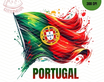 Portugal Flag PNG Sublimation Design Digiral Download
