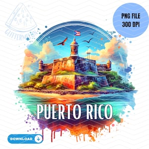 Puerto Rico Tshirt Sublimation PNG Boricua Tshirt El Morro Puerto Rico Flag Puerto Rican Gift Puerto Rico Vacation 2025 Summer Trip 2025