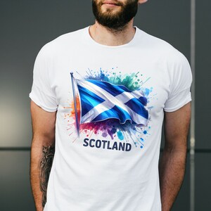 Scotland Distressed Flag Men's T-Shirt - 100% Cotton, Crew Neck - CandyMix