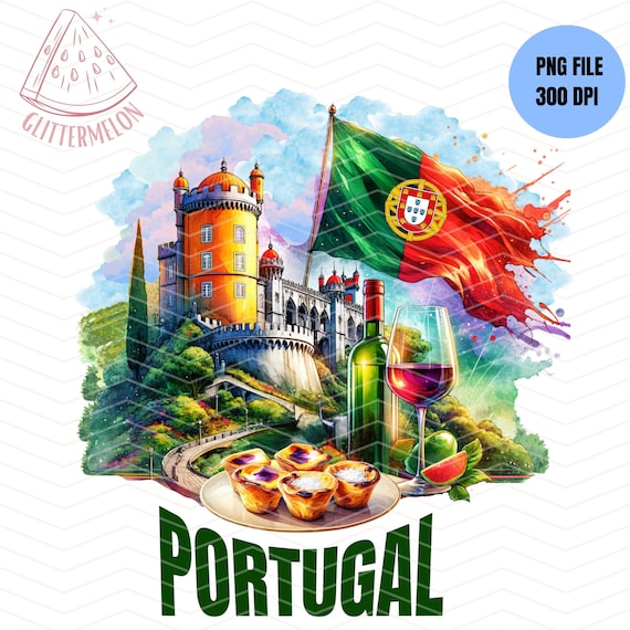 Portugal Tshirt Sublimation Design PNG Pena Palace Pastel de Nata Portugal Flag Portugal Gift Portugal Trip 2024 Portugal Football