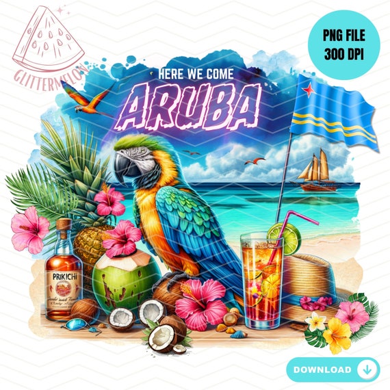 Aruba Tropical Parrot Shirt Caribbean Vacation T Shirt Aruba Tropical Parrot Shirt Caribbean Vacation T Shirt