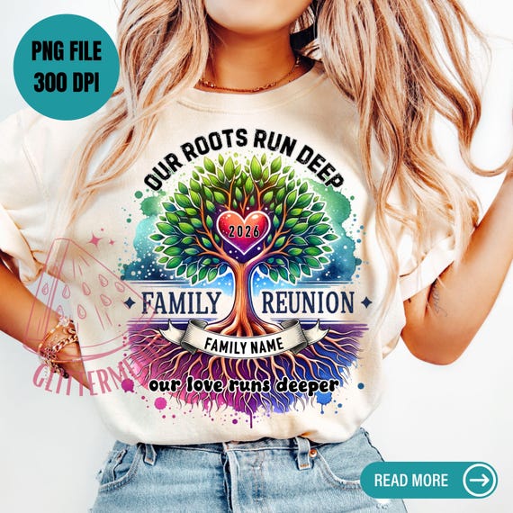Family Reunion 2026 Shirt PNG Sublimation Family Tree 2026 PNG Matching Sweatshirt Design Our Roots Run Deep Our Love Runs Deeper