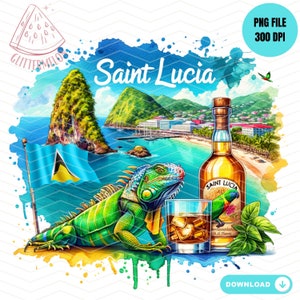 Saint Lucia T-shirt sublimatie ontwerp Saint Lucia meisjes reis 2025 Saint Lucia Caribische vakantie 2025 Saint Lucia cadeau Caribische reis shirt