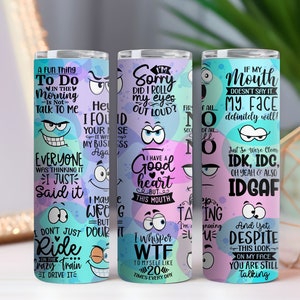 Funny Sarcastic Tumbler Sublimation PNG Design 20 Oz Straight Skinny Seamless Tumbler Wrap Sassy Sarcastic Tumbler Wrap Digital Download