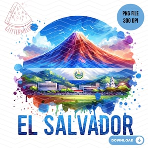 El Salvador Camiseta Sublimação PNG Camiseta Patriótica Brasão de Armas de El Salvador Bandeira de El Salvador Sublimação Camiseta Salvadorena Camiseta Guanaco