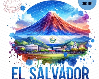 エルサルバドル昇華デザイン愛国的なグアナコTシャツ（PNG）デジタルダウンロード