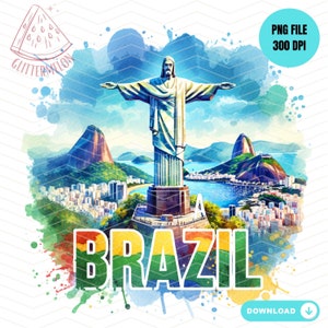Camiseta Brasil Sublimação PNG Cristo Redentor Rio de Janeiro Camiseta Feminina Brasileira Camiseta Masculina Brasileira Presente Brasileiro Viagem ao Brasil 2025